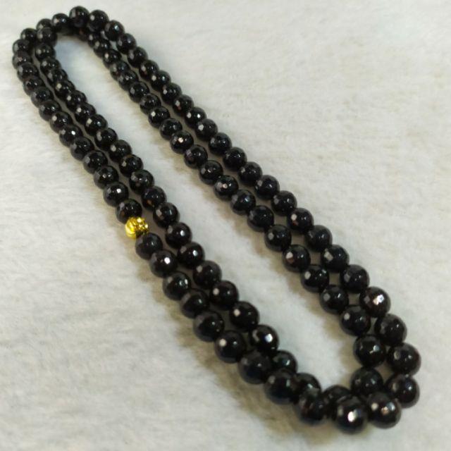 📿多切割面📿天然緬甸玉A貨翡翠-7.5mm墨翠 多切割面 珠鍊項鍊毛衣鍊繞多圈精品佛珠念珠珠串台灣賣家現貨實拍特惠價-細節圖4