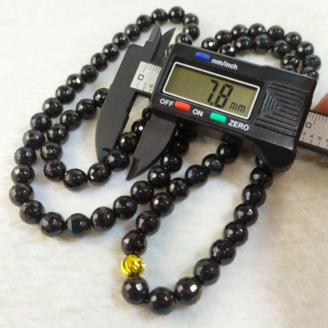 📿多切割面📿天然緬甸玉A貨翡翠-7.5mm墨翠 多切割面 珠鍊項鍊毛衣鍊繞多圈精品佛珠念珠珠串台灣賣家現貨實拍特惠價-細節圖7