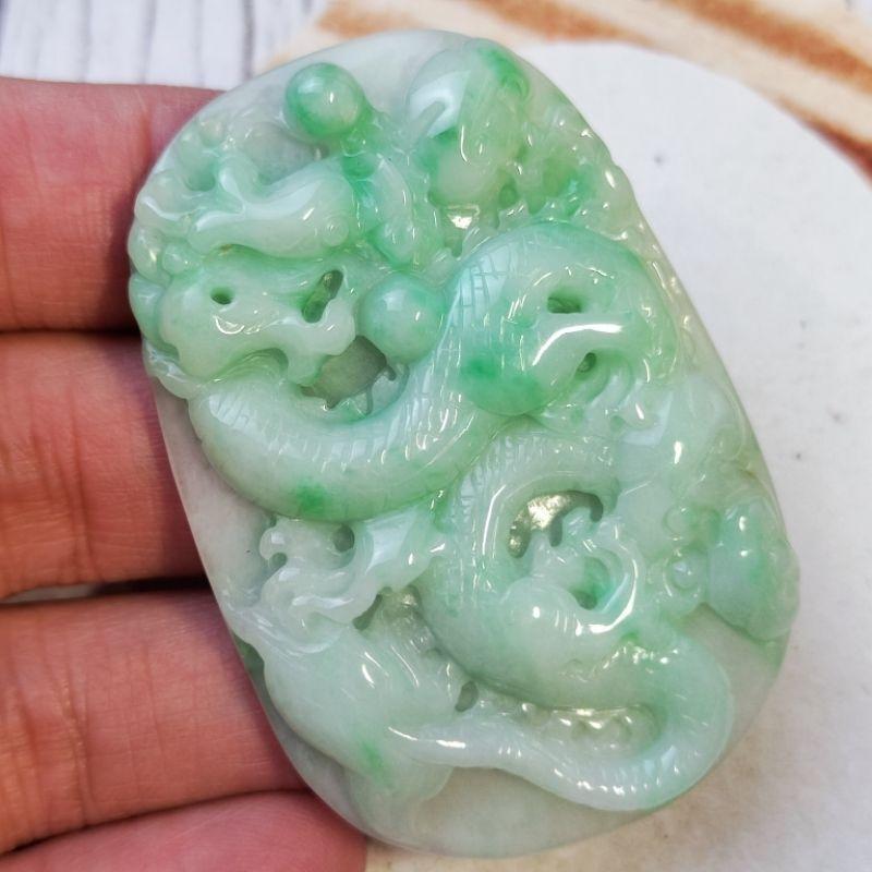 🐲龍行天下🐉天然緬甸玉 A貨 翡翠 飄綠花  精雕 龍 龍牌 現貨特價 翡翠龍牌  龍牌吊墬 龍玉佩 龍項鍊 龍牌墬子-細節圖8