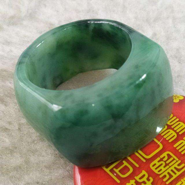 ☯️翡翠扳指☯️天然緬甸玉 A貨 翡翠 18.8mm 藍水飄花 霸氣 扳指 玉扳指 馬鞍扳指 翡翠戒指 父親節禮物-細節圖2