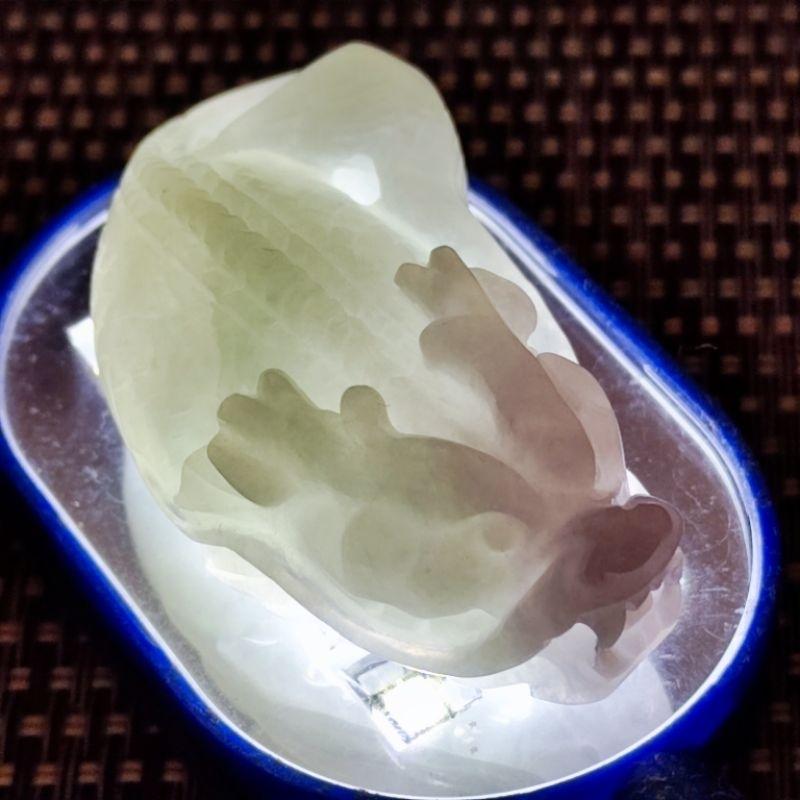 🐲高升昌盛🐟天然緬甸玉A貨翡翠-冰淡綠 立體精雕 龍魚/魚化龍 現貨特價【92jade就愛翡翠】翡翠龍魚 鰲魚 玉佩玉墬-細節圖2