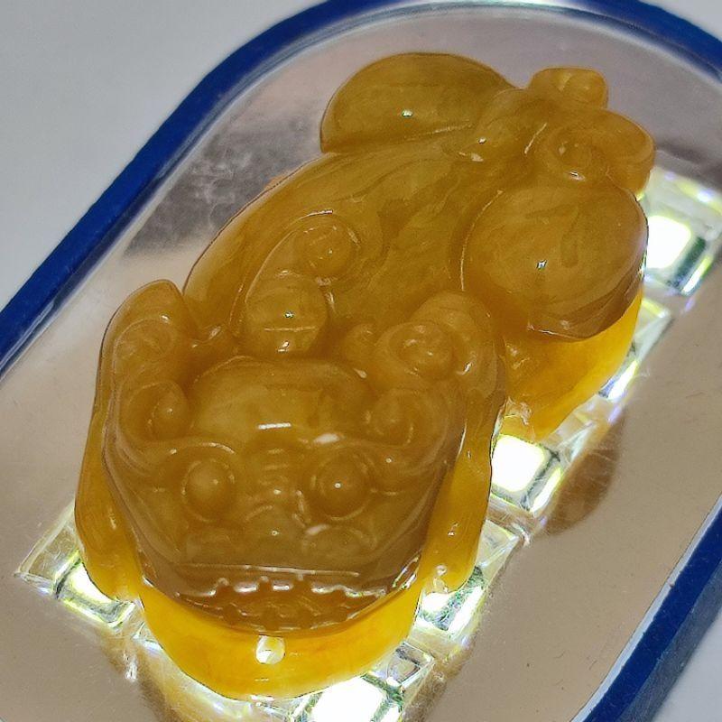 💱招財納福💱天然緬甸玉A貨翡翠-黃翡 精雕 貔貅 附證書 現貨實拍優惠特價【92jade 遇見善緣】-細節圖4
