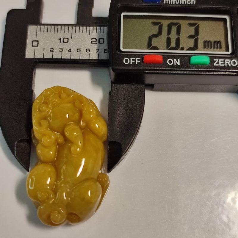 💱招財納福💱天然緬甸玉A貨翡翠-黃翡 精雕 貔貅 附證書 現貨實拍優惠特價【92jade 遇見善緣】-細節圖7