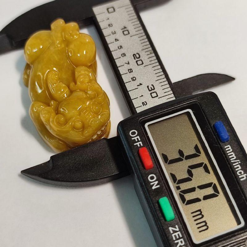 💱招財納福💱天然緬甸玉A貨翡翠-黃翡 精雕 貔貅 附證書 現貨實拍優惠特價【92jade 遇見善緣】-細節圖9