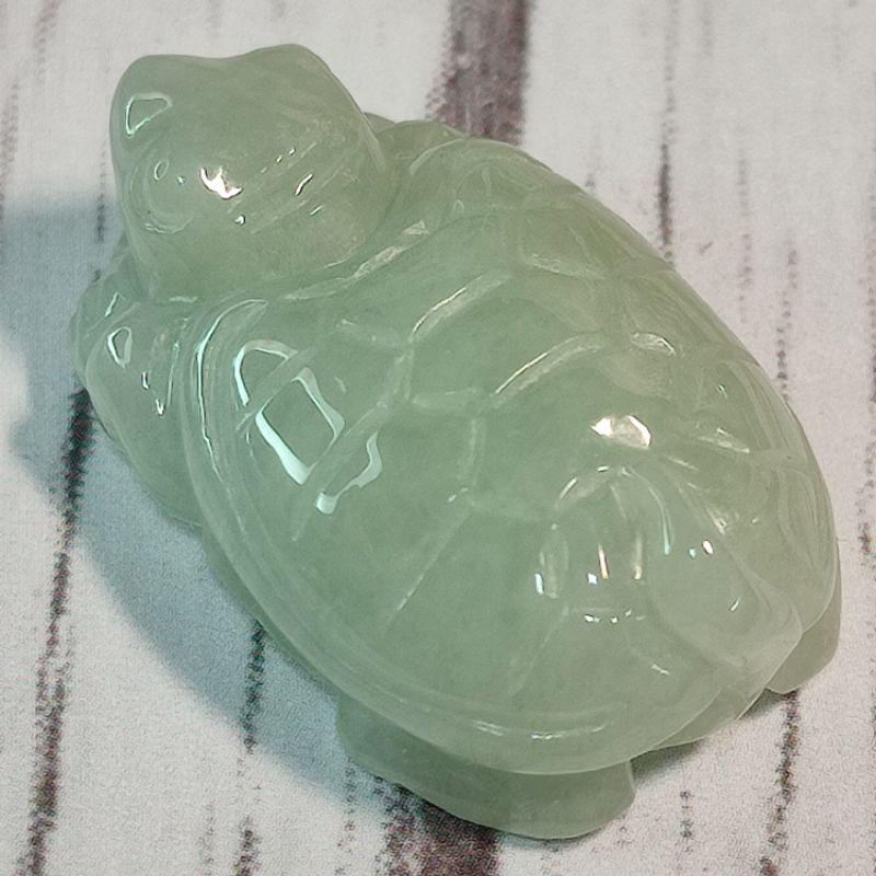 🐢長壽平安🐢天然緬甸玉A貨翡翠-糯冰 立體精雕 長壽龜 福龜 烏龜 現貨特價【92jade 遇見善緣】翡翠烏龜玉佩玉墬-細節圖5