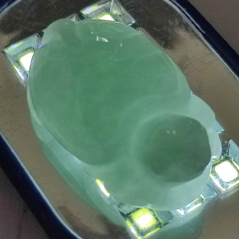 🐢長壽平安🐢天然緬甸玉A貨翡翠-糯冰 立體精雕 長壽龜 福龜 烏龜 現貨特價【92jade 遇見善緣】翡翠烏龜玉佩玉墬-細節圖6