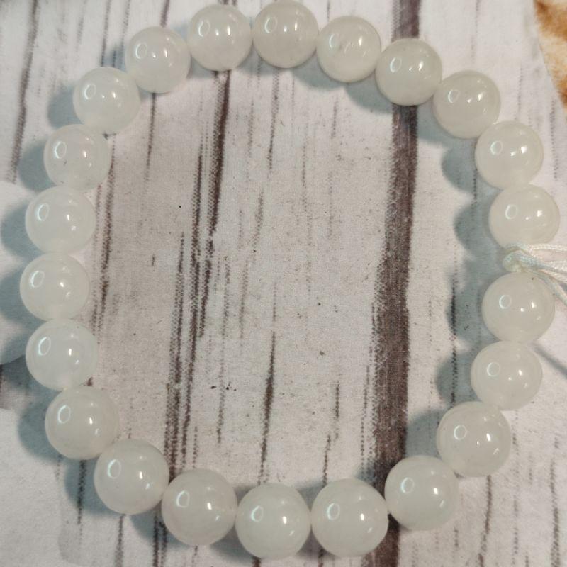 📿和田白玉散珠📿和田玉 白玉 圓珠 珠子 串珠 上下通孔件 Diy設計 飾品配件材料【92jade 台灣現貨】-細節圖7