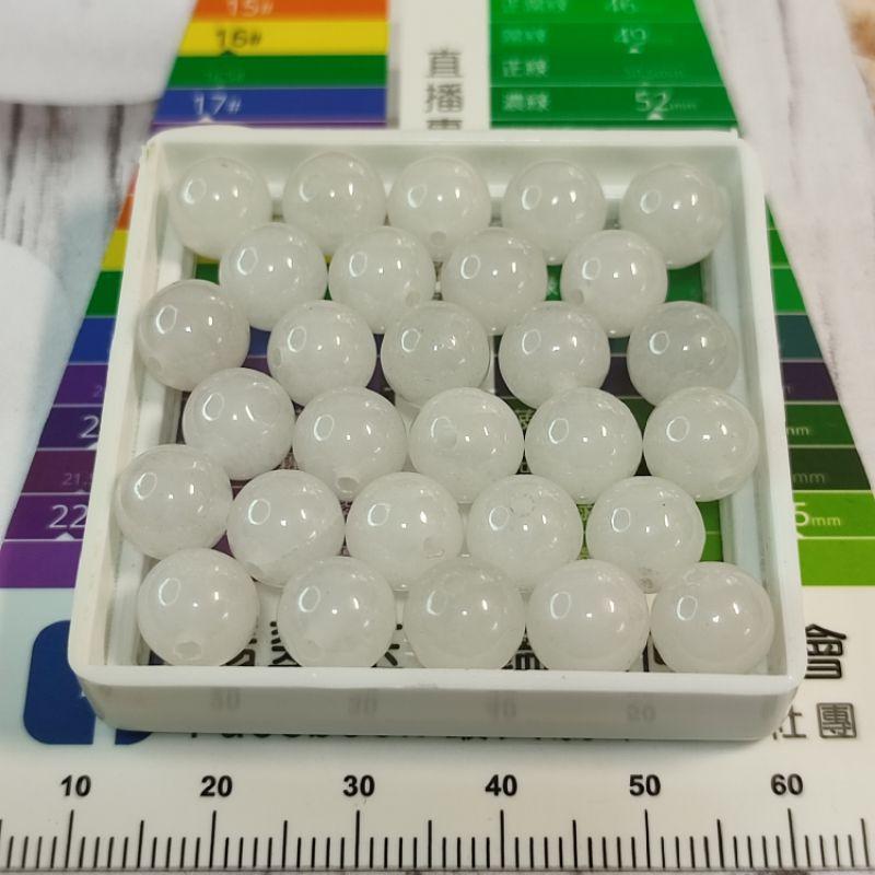 📿和田白玉散珠📿和田玉 白玉 圓珠 珠子 串珠 上下通孔件 Diy設計 飾品配件材料【92jade 台灣現貨】-細節圖8