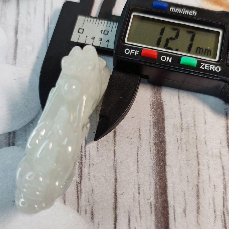 🛩️飛黃騰達🛩️️天然緬甸玉A貨翡翠-白冰 立體精雕 飛天貔貅【92jade 遇見善緣】現貨特惠 翡翠貔貅 貔貅玉佩玉墬-細節圖9