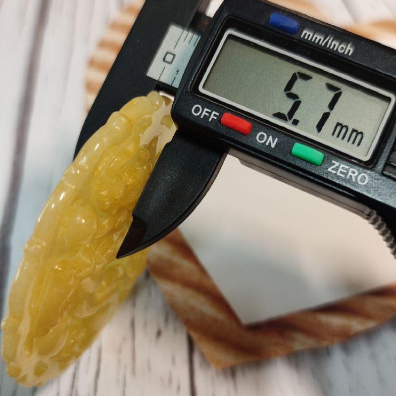 🐉人中龍鳳🐉天然緬甸玉 A貨翡翠-冰黃翡 精雕 龍/鳳牌 附證書 現貨實拍優惠特價【92jade 遇見善緣】-細節圖9