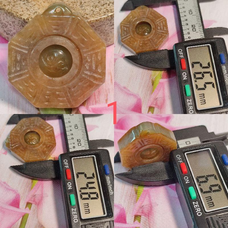 ☯️占凶吉 知萬象☯️天然緬甸玉 A貨 翡翠 栗黃 雙面精雕 八卦 現貨特價【92jade】玉八卦 翡翠八卦 八卦玉-細節圖8