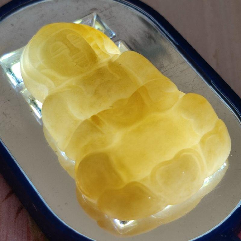 🙏大慈大悲🙏天然緬甸玉A貨翡翠-冰黃翡 精雕 正莊 觀音 附證書 現貨特價【92jade 遇見善緣】翡翠觀音 觀音玉佩-細節圖6