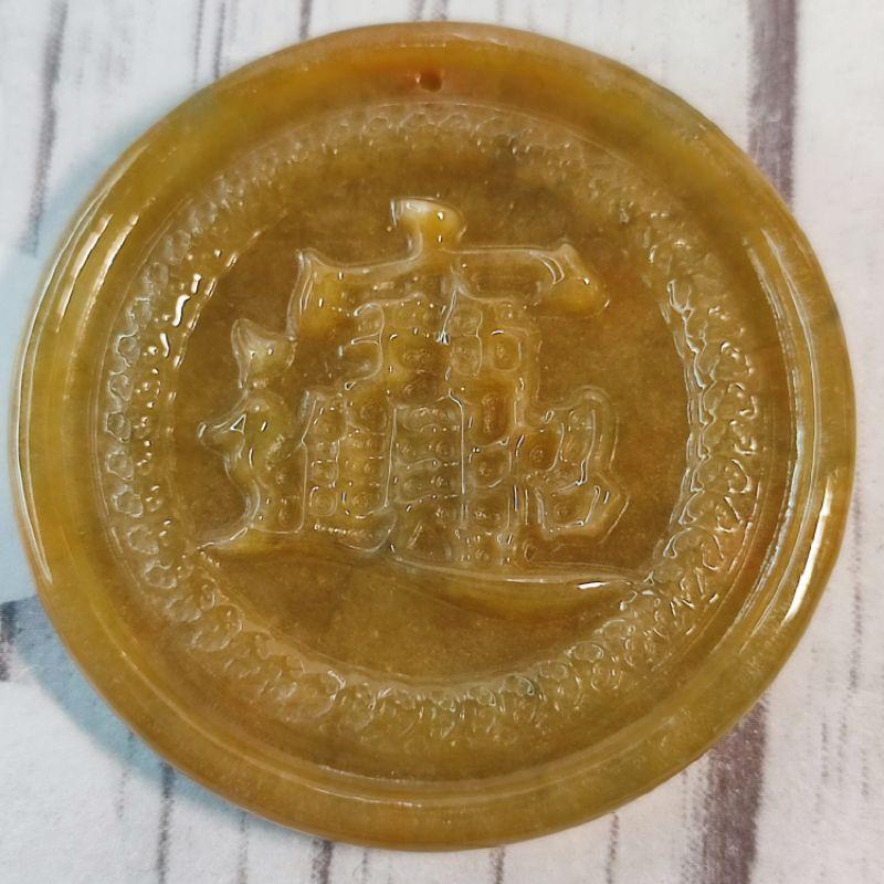 💰招財進寶💰天然緬甸玉A貨翡翠-栗黃 鐲心料 精雕 招財進寶 附證書 現貨特價【92jade 遇見善緣】-細節圖3