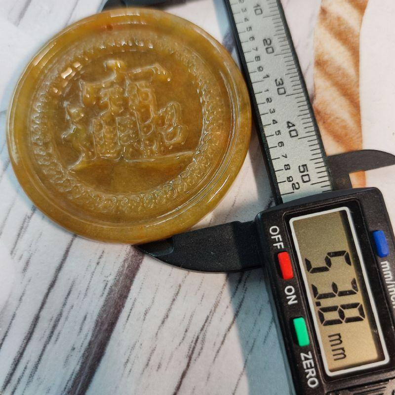 💰招財進寶💰天然緬甸玉A貨翡翠-栗黃 鐲心料 精雕 招財進寶 附證書 現貨特價【92jade 遇見善緣】-細節圖9