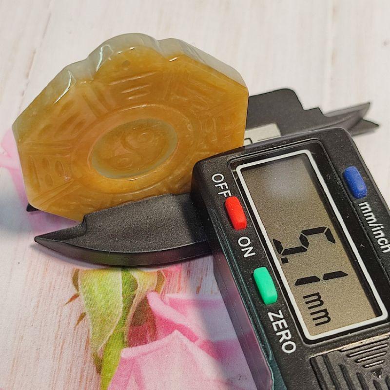 ☯️占凶吉 知萬象☯️天然緬甸玉 A貨 翡翠 黃白雙彩 雙面精雕 八卦 附證書 現貨特價【中間可轉動】玉八卦 轉運八卦-細節圖8
