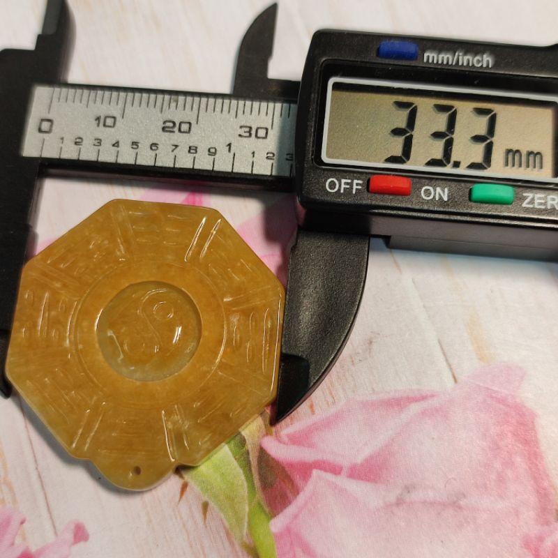 ☯️占凶吉 知萬象☯️天然緬甸玉 A貨 翡翠 黃白雙彩 雙面精雕 八卦 附證書 現貨特價【中間可轉動】玉八卦 轉運八卦-細節圖9