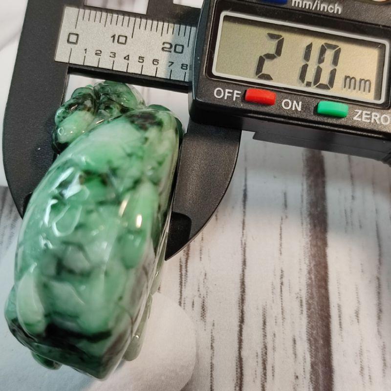 🐉招財守護🐢天然緬甸玉 A貨翡翠-花青 精雕 龍龜 手把件/小擺件 現貨實拍優惠特價【92jade 遇見善緣】-細節圖7
