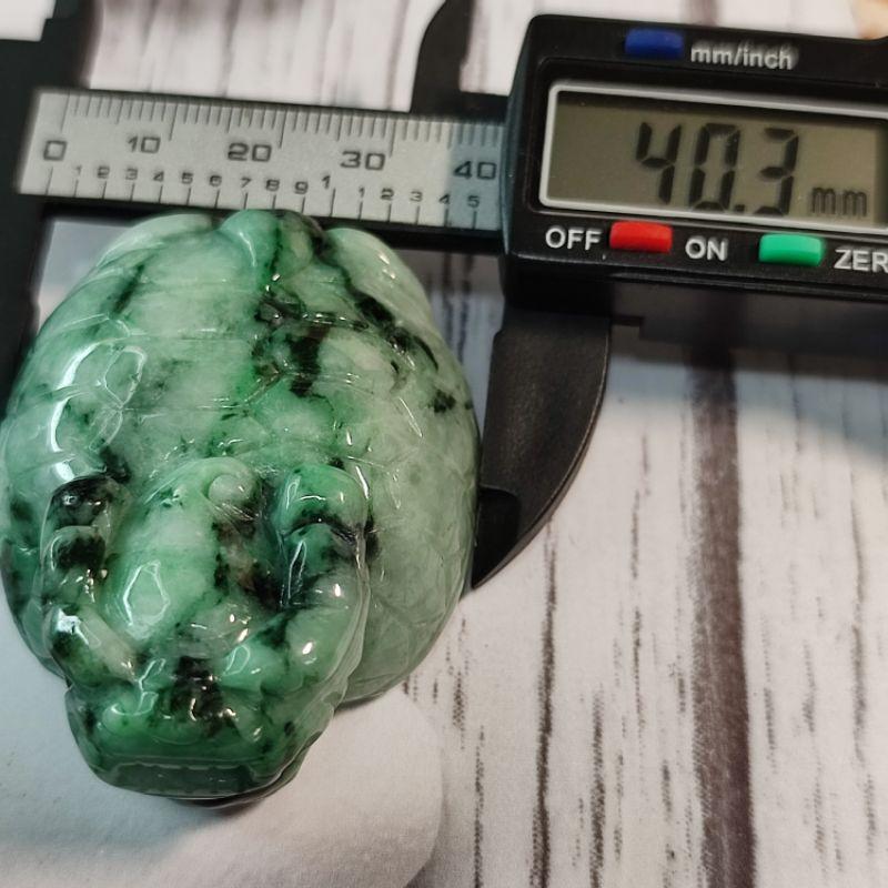 🐉招財守護🐢天然緬甸玉 A貨翡翠-花青 精雕 龍龜 手把件/小擺件 現貨實拍優惠特價【92jade 遇見善緣】-細節圖8