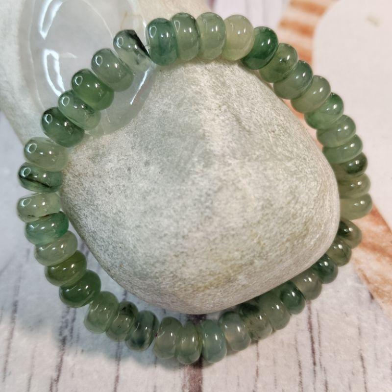 💕精打細算💕天然A貨 翡翠-高冰 甜甜圈 算盤珠 手鍊/手串 現貨特惠【92jade 遇見善緣】玉手串 玉珠鍊 玉珠串-細節圖2