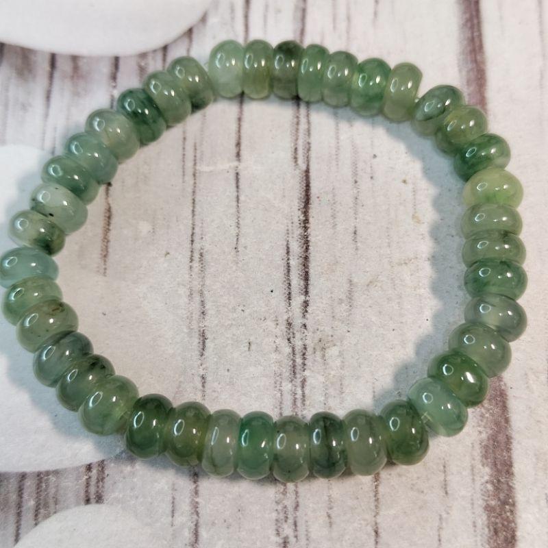 💕精打細算💕天然A貨 翡翠-高冰 甜甜圈 算盤珠 手鍊/手串 現貨特惠【92jade 遇見善緣】玉手串 玉珠鍊 玉珠串-細節圖3