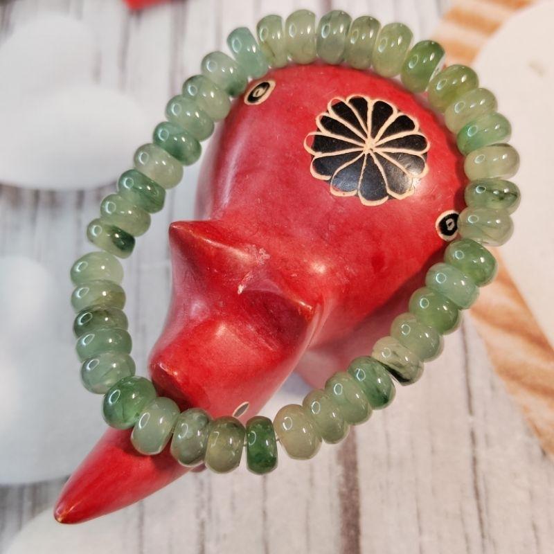 💕精打細算💕天然A貨 翡翠-高冰 甜甜圈 算盤珠 手鍊/手串 現貨特惠【92jade 遇見善緣】玉手串 玉珠鍊 玉珠串-細節圖4