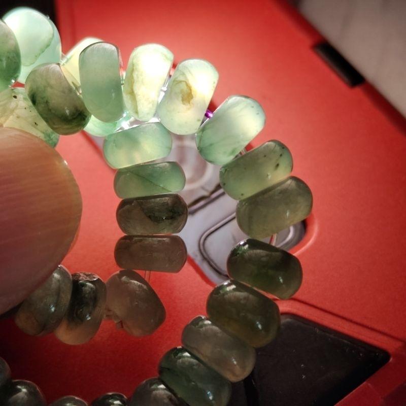 💕精打細算💕天然A貨 翡翠-高冰 甜甜圈 算盤珠 手鍊/手串 現貨特惠【92jade 遇見善緣】玉手串 玉珠鍊 玉珠串-細節圖6