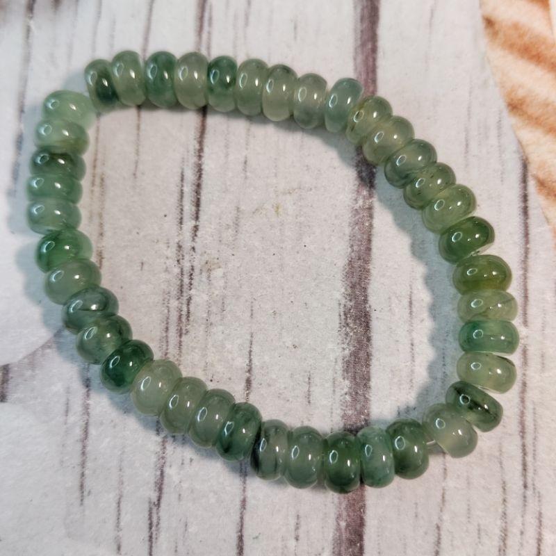 💕精打細算💕天然A貨 翡翠-高冰 甜甜圈 算盤珠 手鍊/手串 現貨特惠【92jade 遇見善緣】玉手串 玉珠鍊 玉珠串-細節圖7