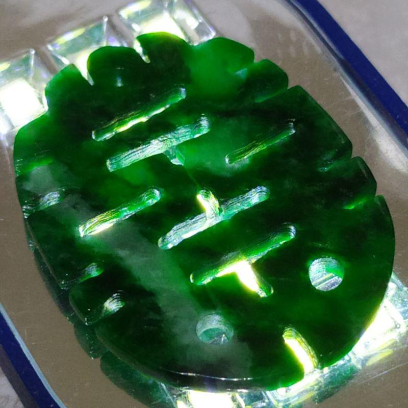 💕雙囍臨門💕天然緬甸玉A貨翡翠-花青 雙喜/囍字 玉牌 現貨實拍優惠特價【92jade 遇見善緣】-細節圖2