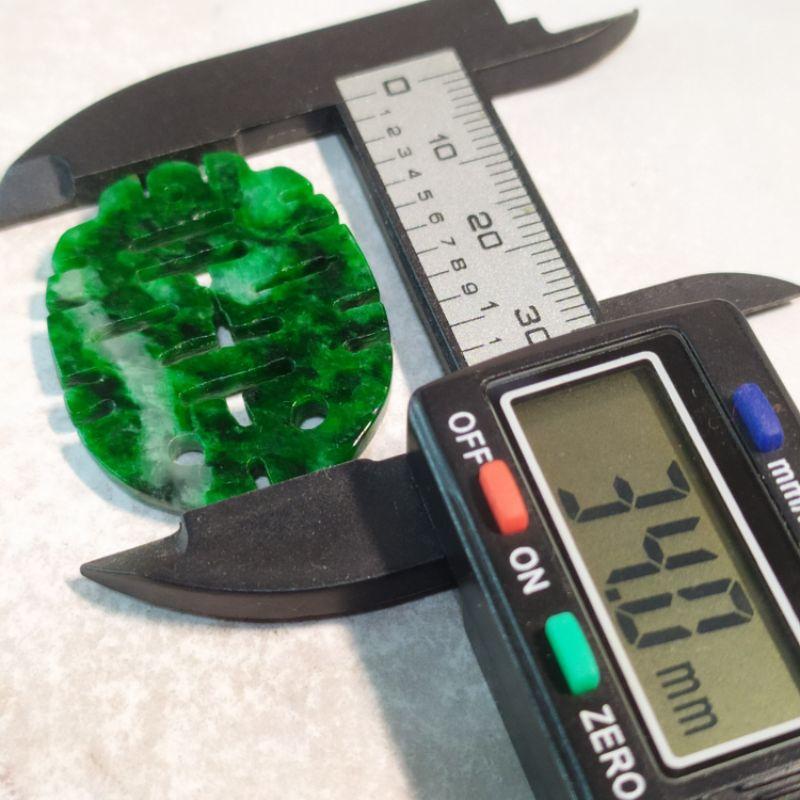 💕雙囍臨門💕天然緬甸玉A貨翡翠-花青 雙喜/囍字 玉牌 現貨實拍優惠特價【92jade 遇見善緣】-細節圖5