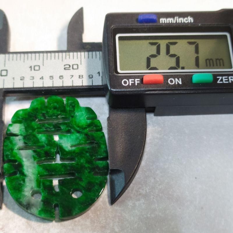 💕雙囍臨門💕天然緬甸玉A貨翡翠-花青 雙喜/囍字 玉牌 現貨實拍優惠特價【92jade 遇見善緣】-細節圖7