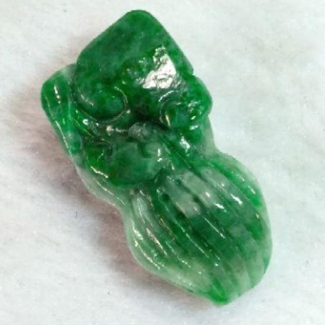 🥜好事發生🥜天然緬甸玉 A貨 翡翠 辣綠 花青 立體精雕 花生 如意【92jade 遇見善緣】現貨特惠 玉花生-細節圖3