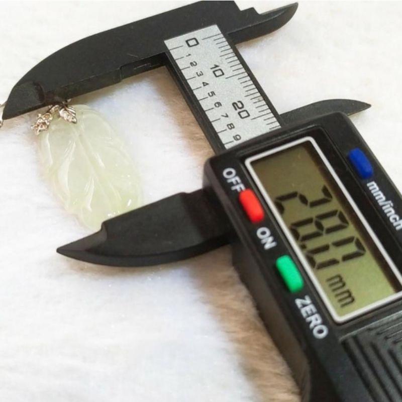 🍃一葉致富🍃天然緬甸玉 A貨翡翠-白冰 精雕 葉子 項鍊-細節圖7