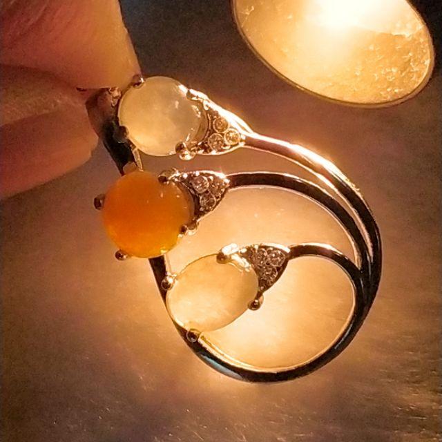 ✨蛋面墬✨天然緬甸玉 A貨翡翠-黃白雙彩 蛋面 鑲925銀墬 項鍊 現貨實拍優惠特價-細節圖4