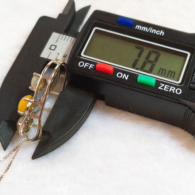 ✨蛋面墬✨天然緬甸玉 A貨翡翠-黃白雙彩 蛋面 鑲925銀墬 項鍊 現貨實拍優惠特價-細節圖7