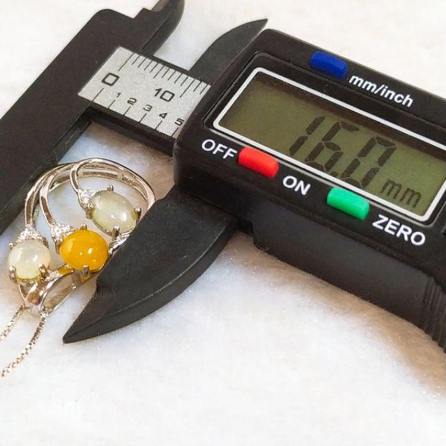 ✨蛋面墬✨天然緬甸玉 A貨翡翠-黃白雙彩 蛋面 鑲925銀墬 項鍊 現貨實拍優惠特價-細節圖8