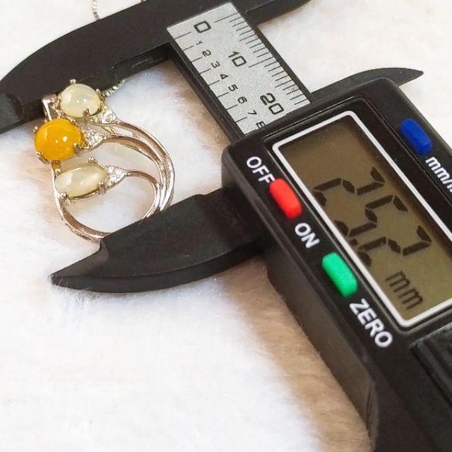 ✨蛋面墬✨天然緬甸玉 A貨翡翠-黃白雙彩 蛋面 鑲925銀墬 項鍊 現貨實拍優惠特價-細節圖9