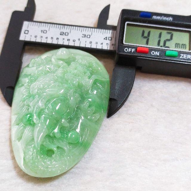 🐉龍行天下🐉天然緬甸玉 A貨翡翠-冰飄綠花 精雕 龍 龍牌 現貨特價 翡翠龍牌 龍牌玉佩 龍牌玉墬 龍牌吊墬 龍牌項鍊-細節圖9