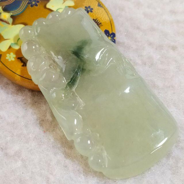 🎋竹報平安🎋天然緬甸玉 A貨翡翠-細糯 冰飄藍花 精雕 竹節 玉墬 現貨特價【92jade 遇見善緣】不屈不繞 玉竹-細節圖3
