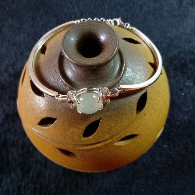 🎆特惠🎆天然緬甸玉 A貨翡翠-冰晴 蛋面 鑲925銀 手鍊【92jade 遇見善緣】-細節圖2