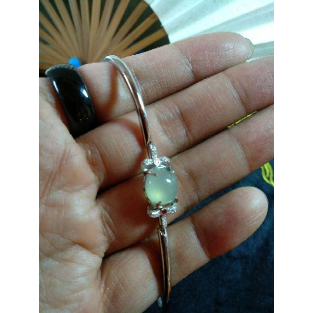 🎆特惠🎆天然緬甸玉 A貨翡翠-冰晴 蛋面 鑲925銀 手鍊【92jade 遇見善緣】-細節圖4