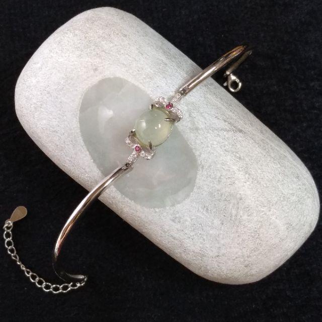 🎆特惠🎆天然緬甸玉 A貨翡翠-冰晴 蛋面 鑲925銀 手鍊【92jade 遇見善緣】-細節圖6