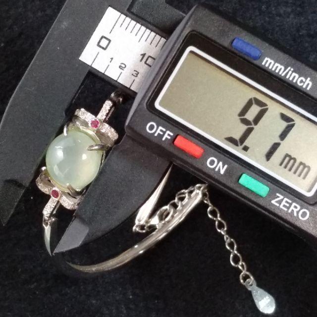 🎆特惠🎆天然緬甸玉 A貨翡翠-冰晴 蛋面 鑲925銀 手鍊【92jade 遇見善緣】-細節圖8