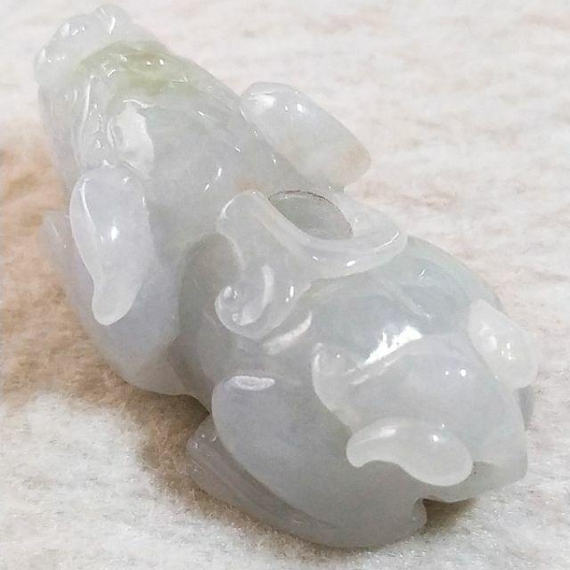 💱招財納福💱天然緬甸玉A貨翡翠-冰淡春彩 立體精雕 貔貅 附證書【92jade 遇見善緣】現貨特惠-細節圖2