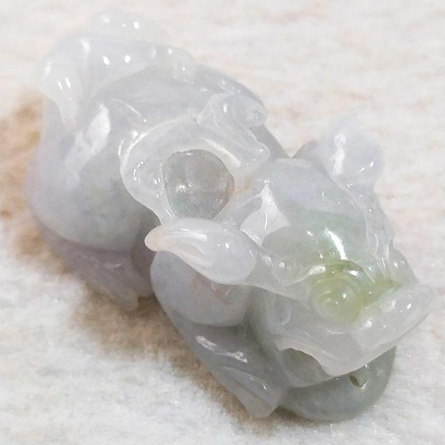 💱招財納福💱天然緬甸玉A貨翡翠-冰淡春彩 立體精雕 貔貅 附證書【92jade 遇見善緣】現貨特惠-細節圖3