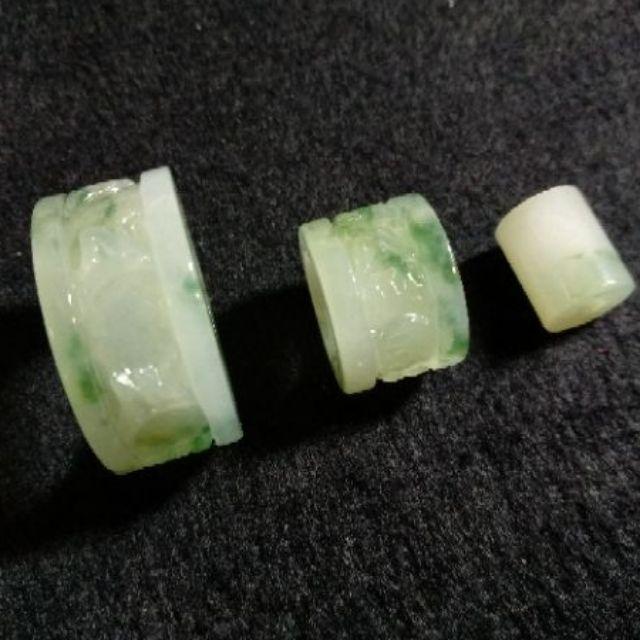 🎊六字箴言🎊天然緬甸玉A貨翡翠-冰飄綠花 六字箴言 精雕 扳指/路路通 三件套 附證書【92jade 遇見善緣】現貨特價-細節圖5