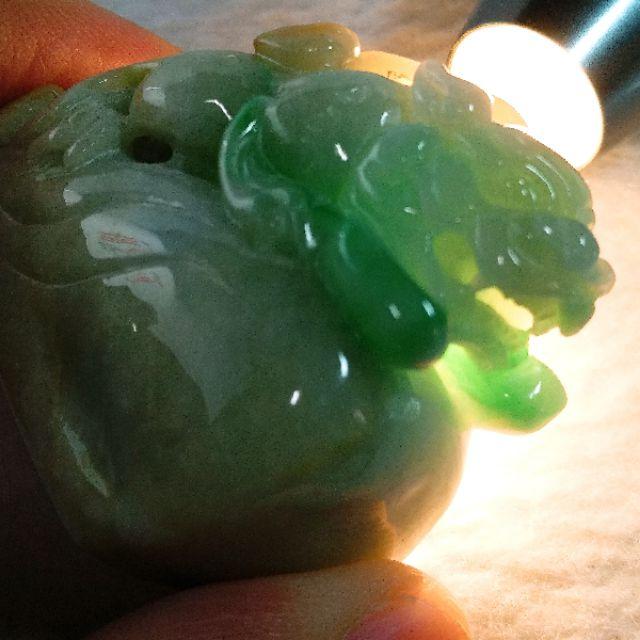 👑招財開運👑天然緬甸玉 A貨翡翠-三彩 立體精雕 貔貅 小擺件/手把件 現貨特惠【92jade 遇見善緣】-細節圖2