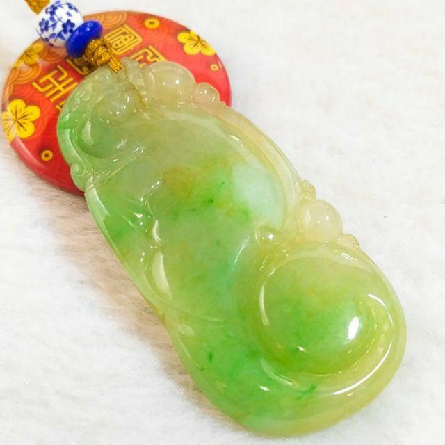 🛩️飛黃騰達🛩️️天然緬甸玉 A貨翡翠-冰飄綠花 精雕立體 飛天貔貅【92jade 遇見善緣】現貨特惠-細節圖4