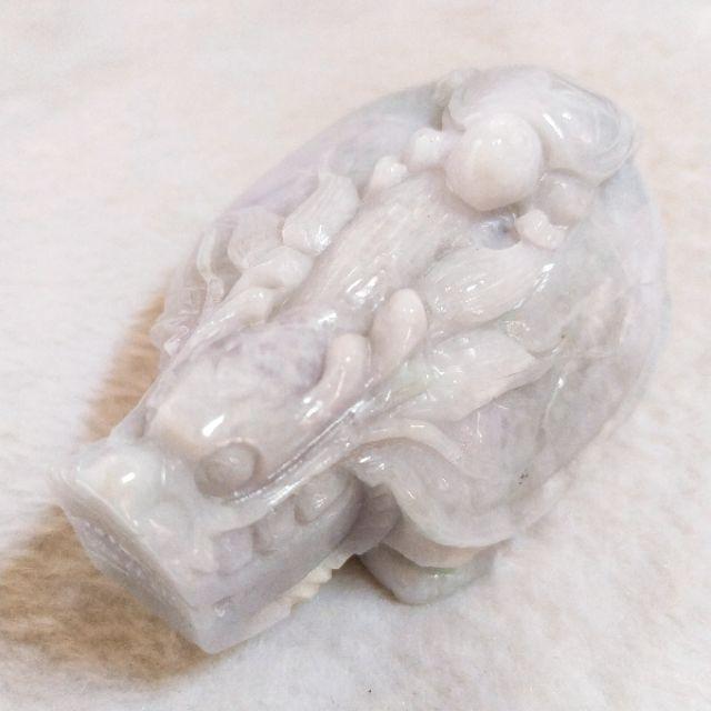 🐉衣錦榮歸🐢天然緬甸玉 A貨翡翠-紫底 立體精雕 母子龍龜 擺件【92jade 遇見善緣】現貨特惠-細節圖6
