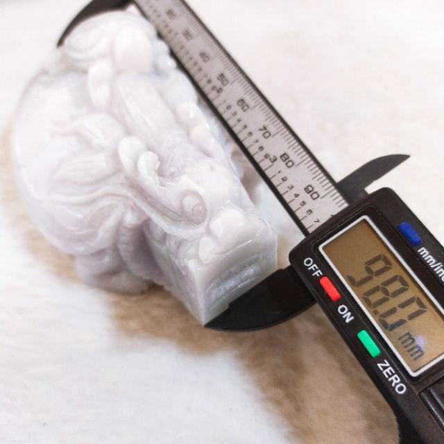 🐉衣錦榮歸🐢天然緬甸玉 A貨翡翠-紫底 立體精雕 母子龍龜 擺件【92jade 遇見善緣】現貨特惠-細節圖7