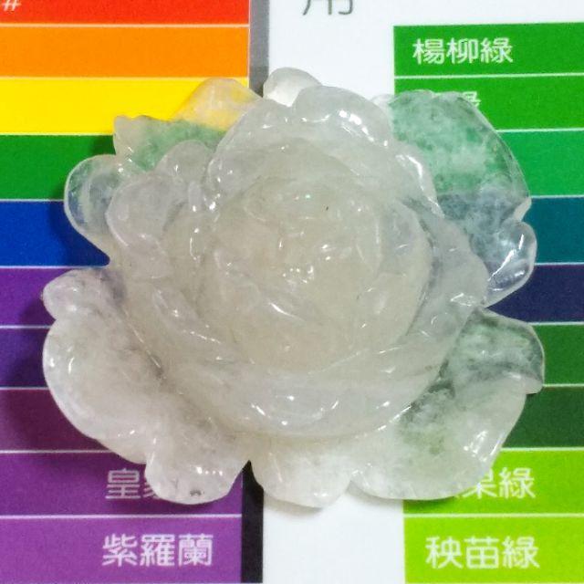 🌹花開富貴🌹天然緬甸玉 A貨翡翠-白冰 立體精雕 玫瑰花【92jade 遇見善緣】現貨特惠-細節圖7
